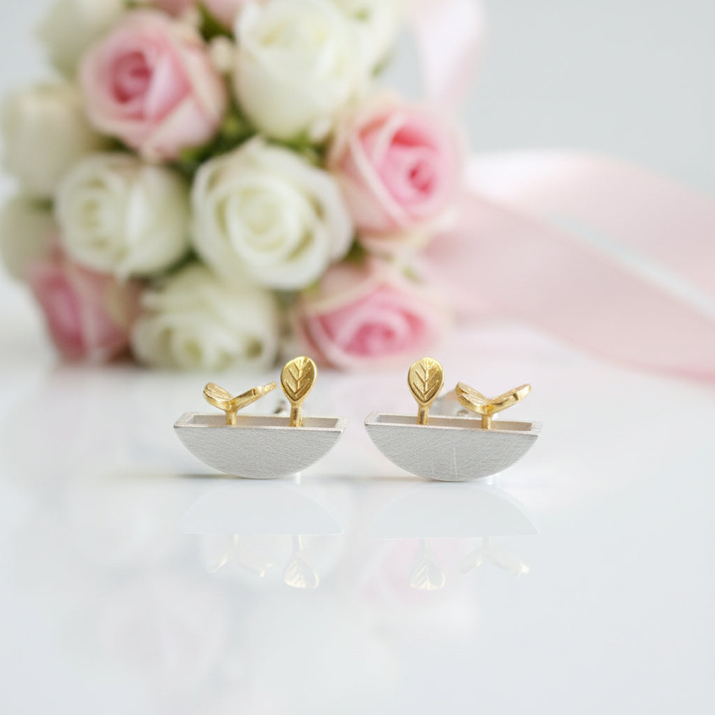 My Little Garden Stud Earrings-Black Diamonds New York