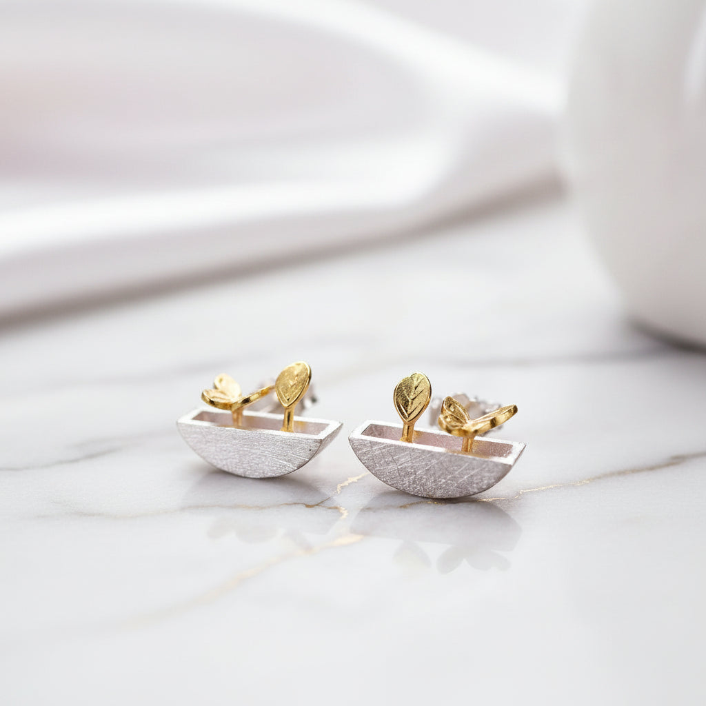 My Little Garden Stud Earrings-Black Diamonds New York