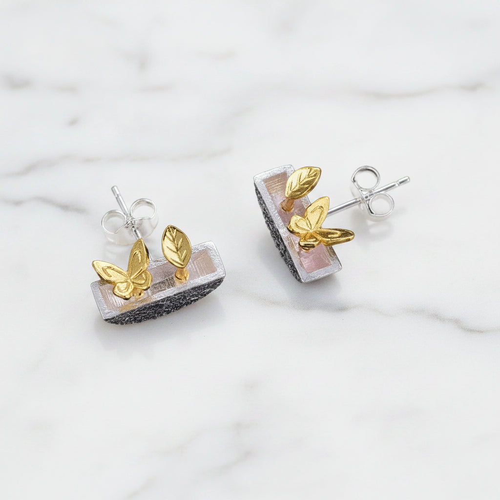 My Little Garden Stud Earrings-Black Diamonds New York