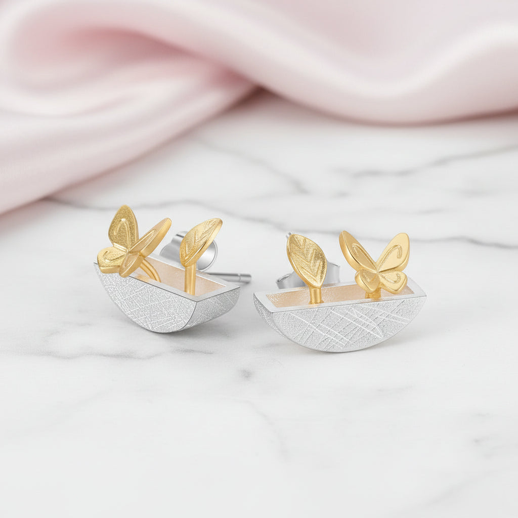 My Little Garden Stud Earrings-Black Diamonds New York