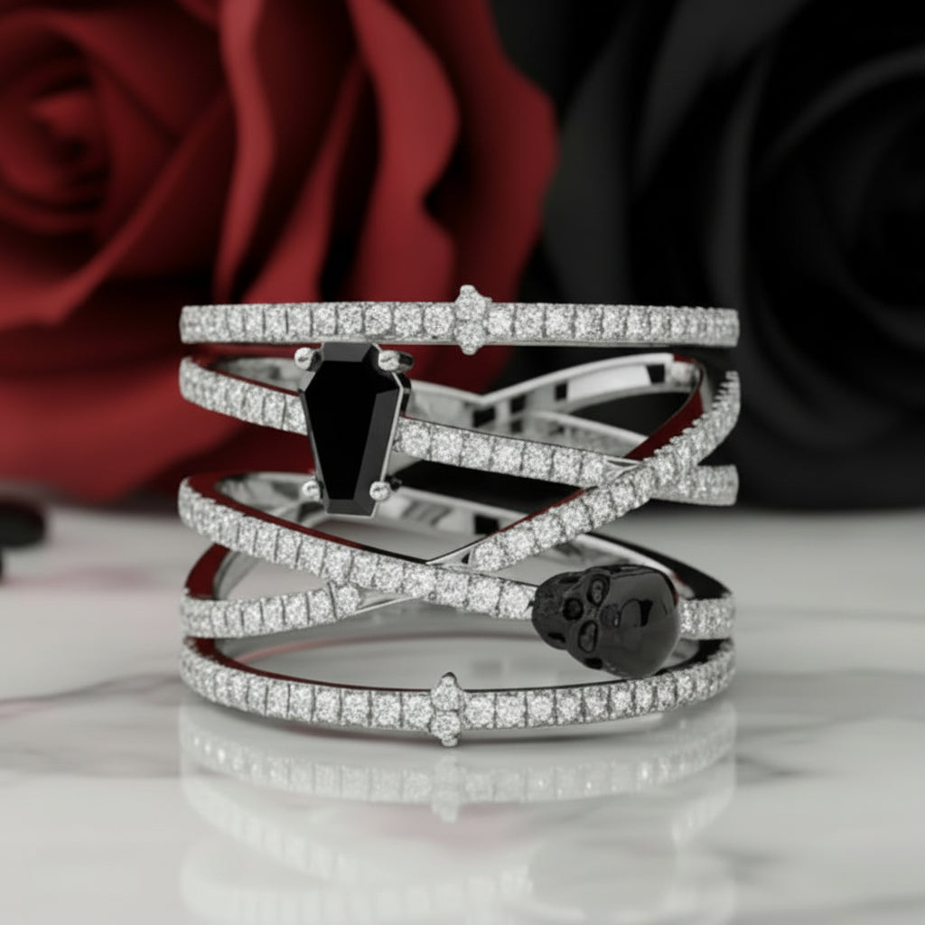 My Other Half- Limited Coffin Shape Diamond Option Rings-Black Diamonds New York
