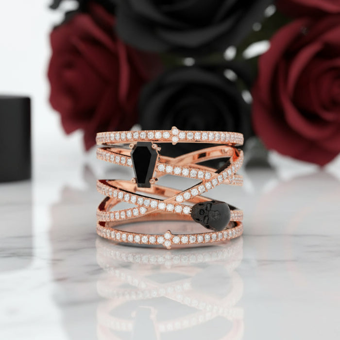 My Other Half- Limited Coffin Shape Diamond Rings-Black Diamonds New York