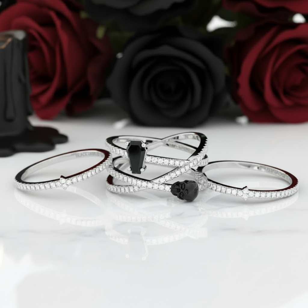 My Other Half- Limited Coffin Shape Diamond Rings-Black Diamonds New York