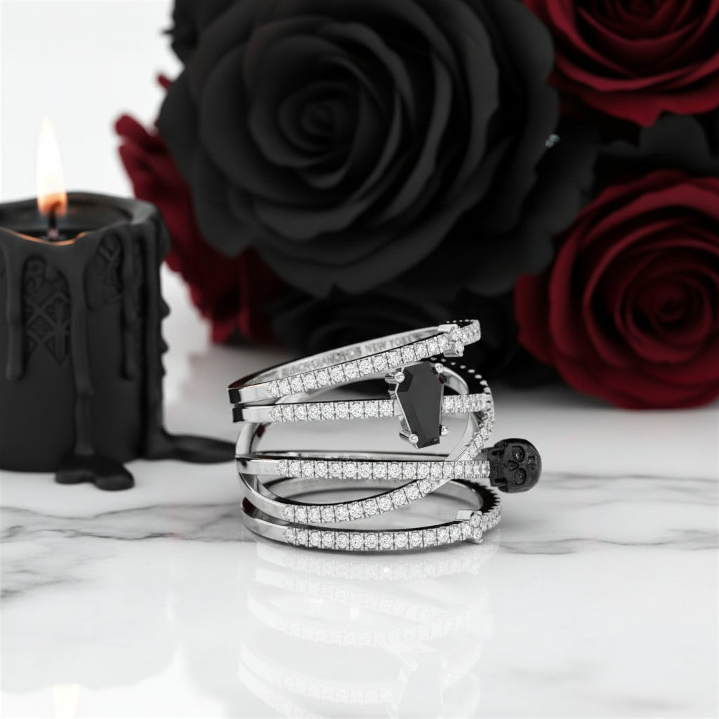 My Other Half- Limited Coffin Shape Diamond Rings-Black Diamonds New York