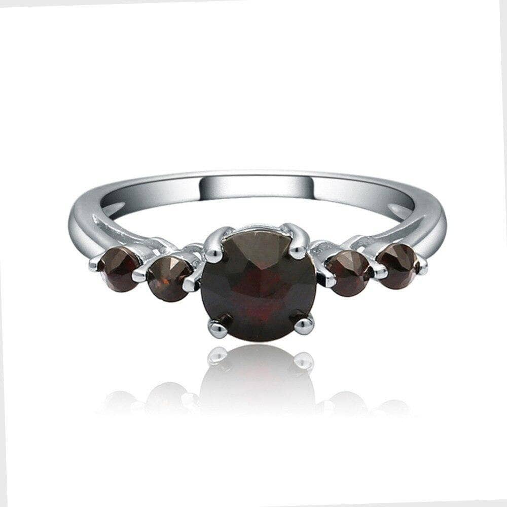 Natural 1ct Black Garnet Ring and Clip Earrings Set-Black Diamonds New York