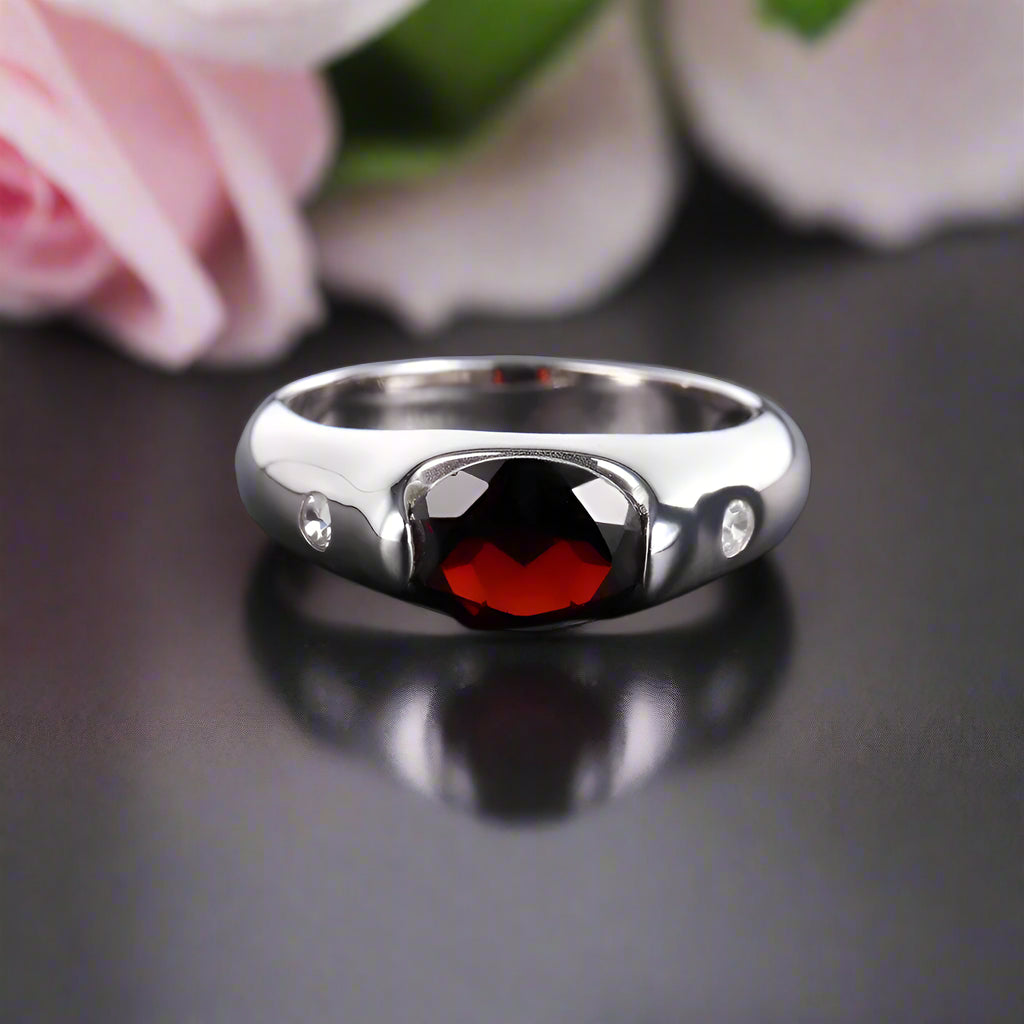 Natural Amethyst Gemstone Ring and Earrings Jewelry Set-Black Diamonds New York