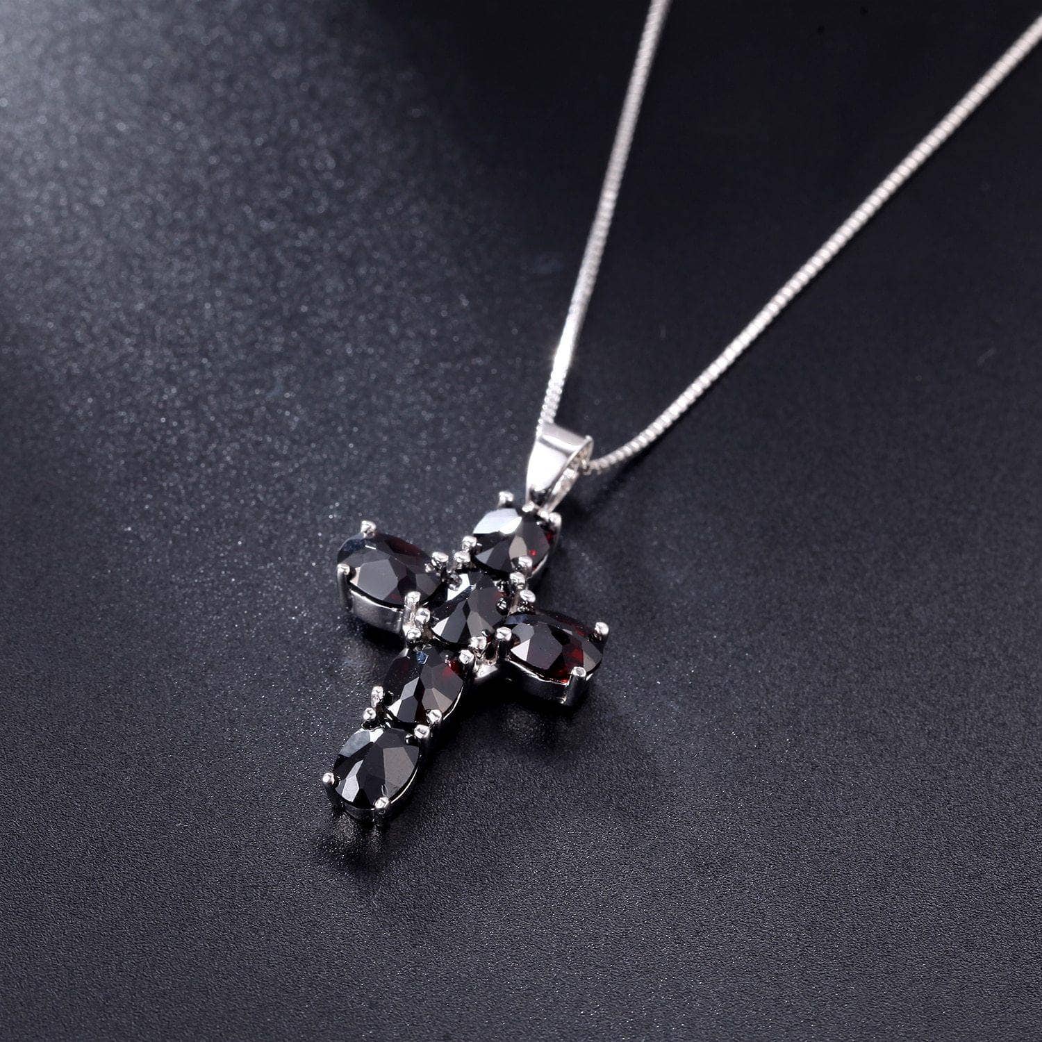 Dazzlingrock Collection 10K Round Gemstone Cross Pendant (Silver Chain  Included), White Gold