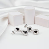 Natural Black Garnet Antique Option Drop Earrings