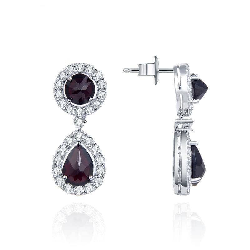 Natural Black Garnet Antique Style Drop Earrings - Black Diamonds New York