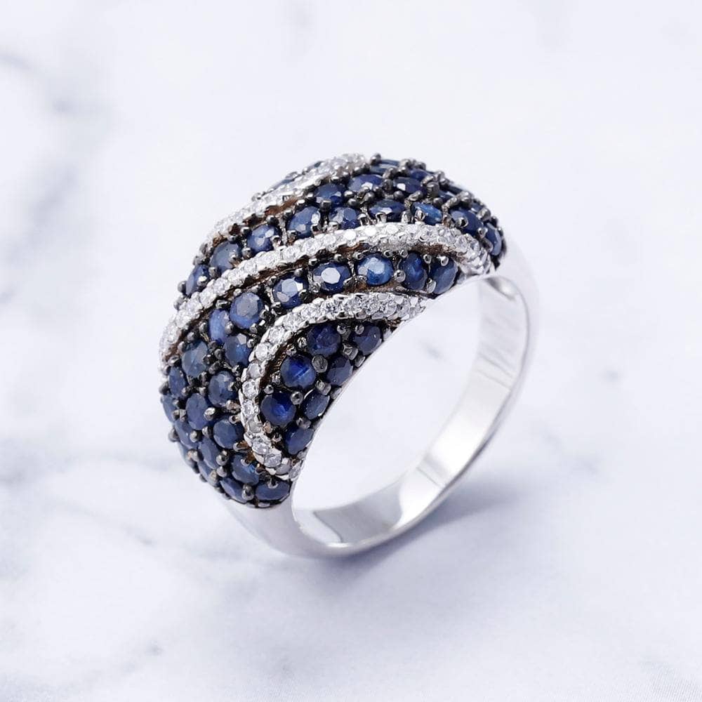 Natural Blue Sapphire Bohemian Ring