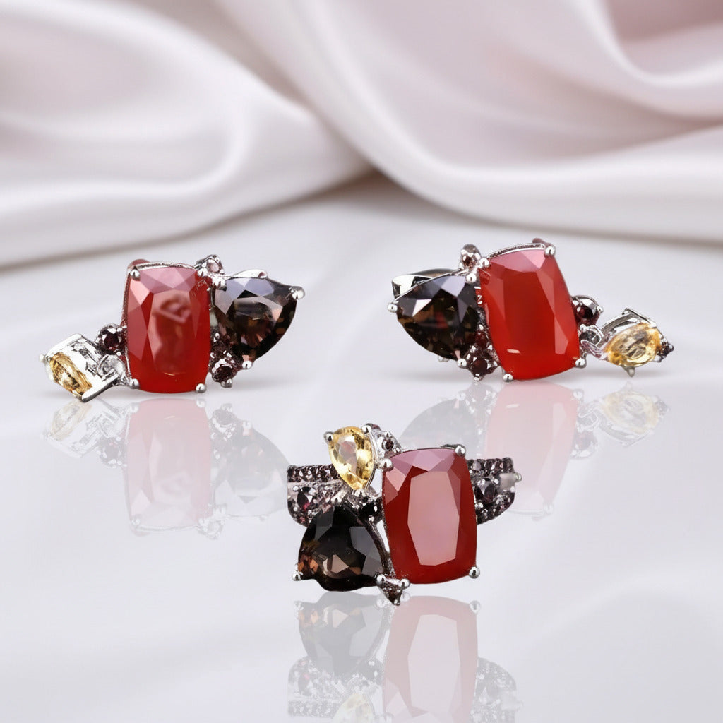 Carnalian Earrings Handmade Drop Earrings-Black Diamonds New York