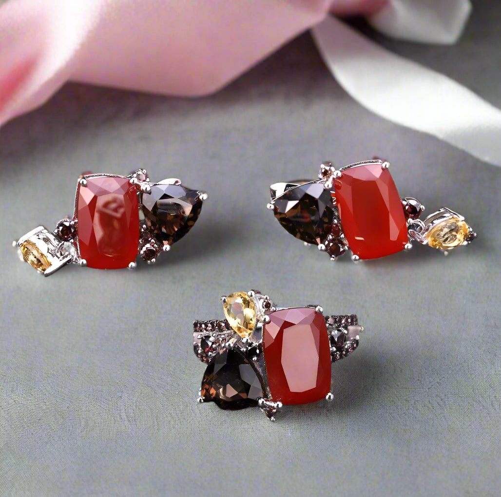 Natural Carnalian Earrings Handmade Drop Earrings-Black Diamonds New York