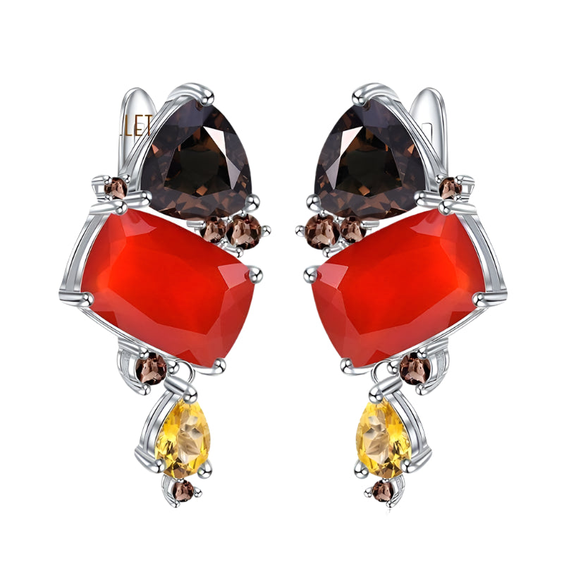 Natural Carnalian Earrings Handmade Drop Earrings-Black Diamonds New York