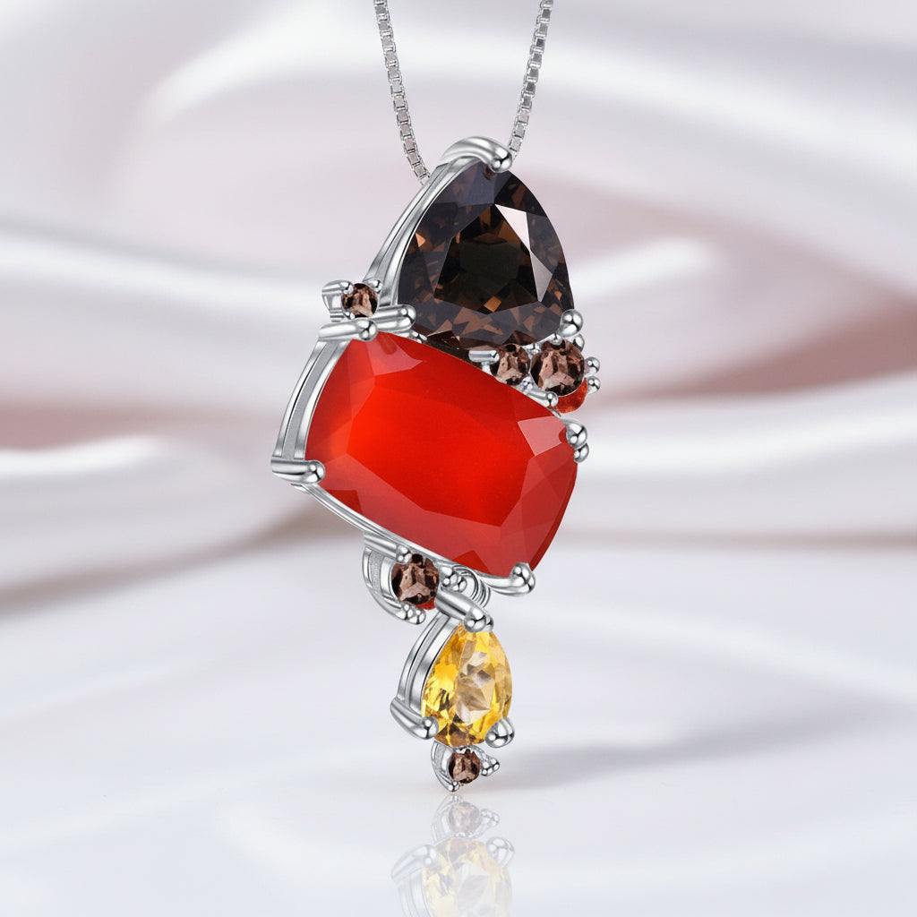Carnelian & Agate Necklace-Black Diamonds New York