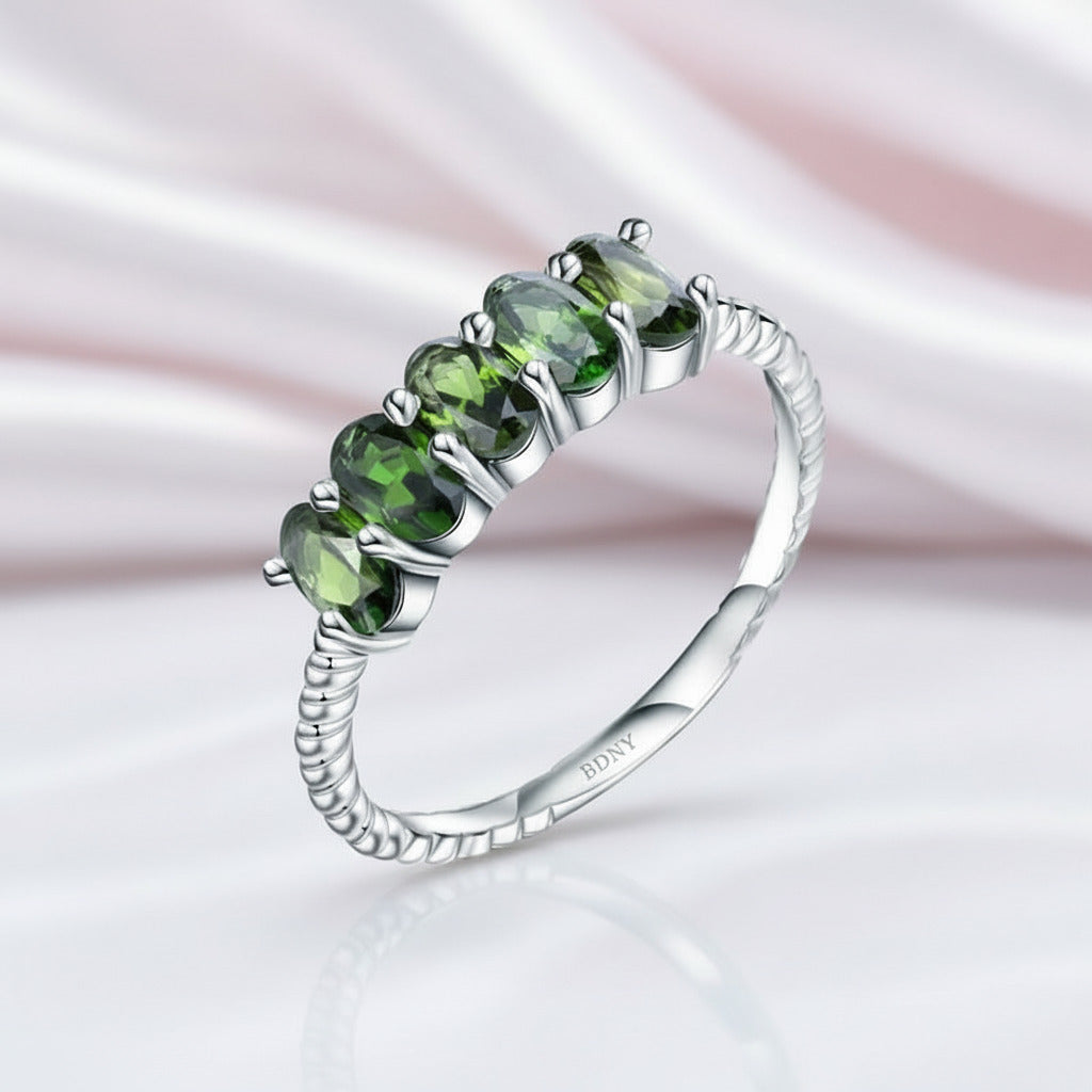 Chrome Diopside Gemstone Ring-Black Diamonds New York