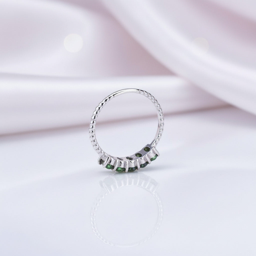Chrome Diopside Gemstone Ring-Black Diamonds New York