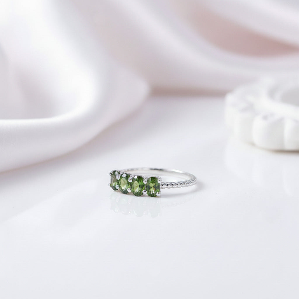 Chrome Diopside Gemstone Ring-Black Diamonds New York