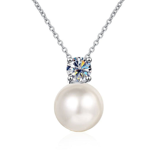 Natural Freshwater Pearl 0.3ct Diamond Necklace-Black Diamonds New York