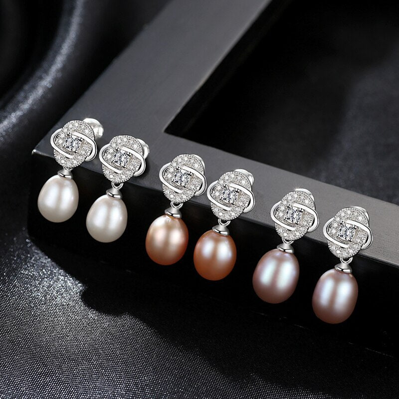 Natural Freshwater Pearl & Mother-of-Pearl Earrings