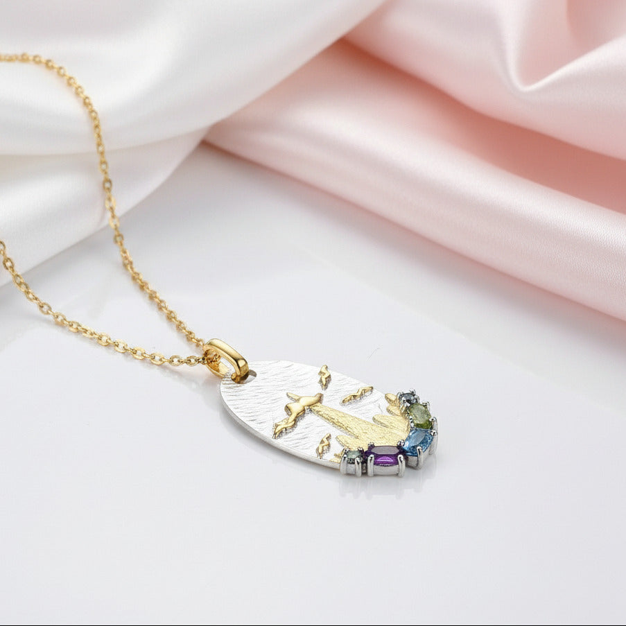 Natural Gemstone Mountain Necklace-Black Diamonds New York