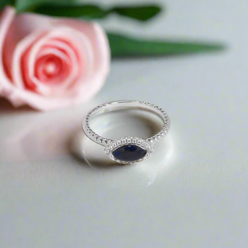 Natural Gemstone Ring Eternity Ring-Black Diamonds New York