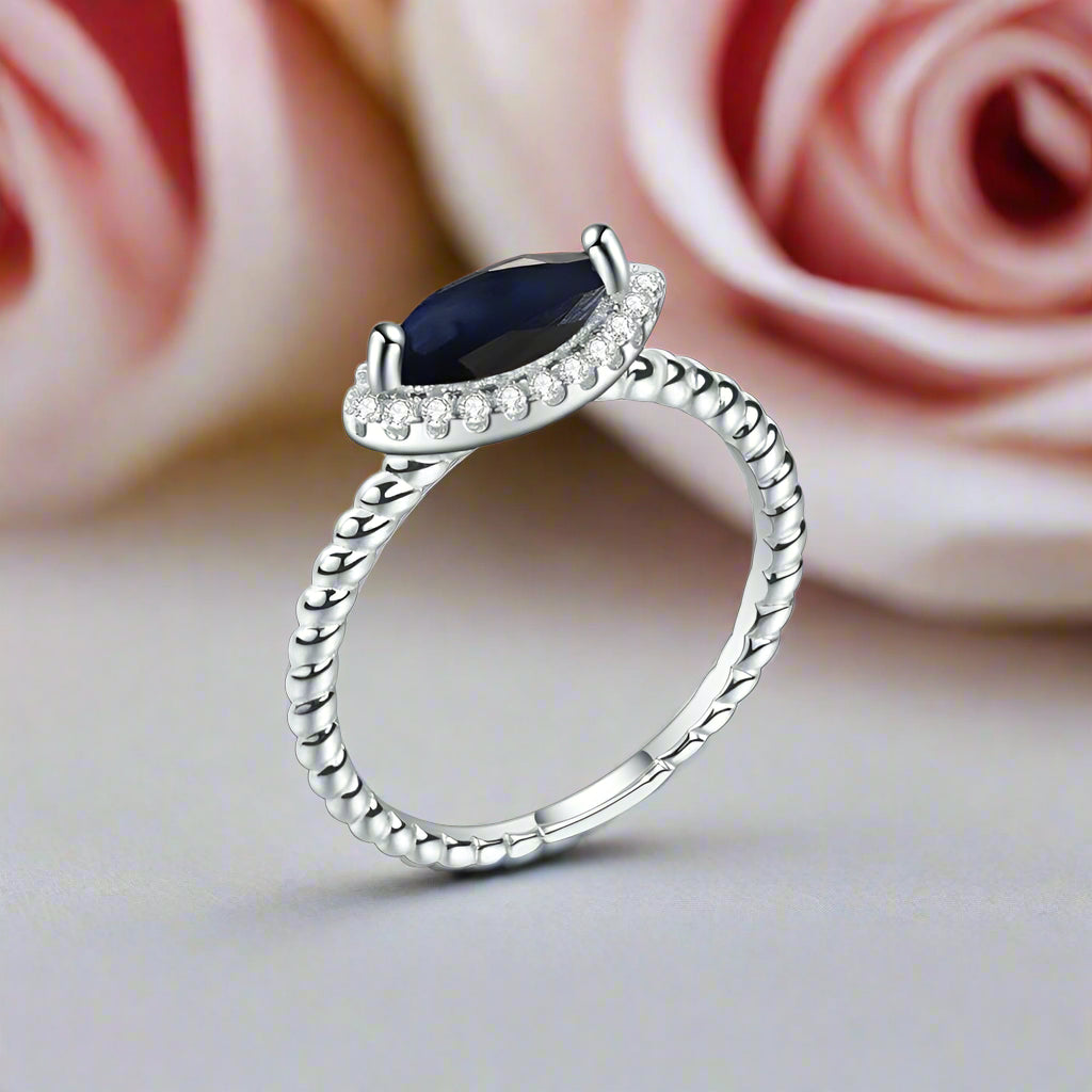 Natural Gemstone Ring Eternity Ring-Black Diamonds New York