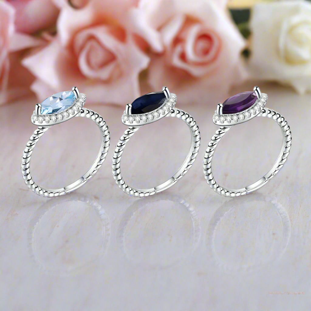 Natural Gemstone Ring Eternity Ring-Black Diamonds New York