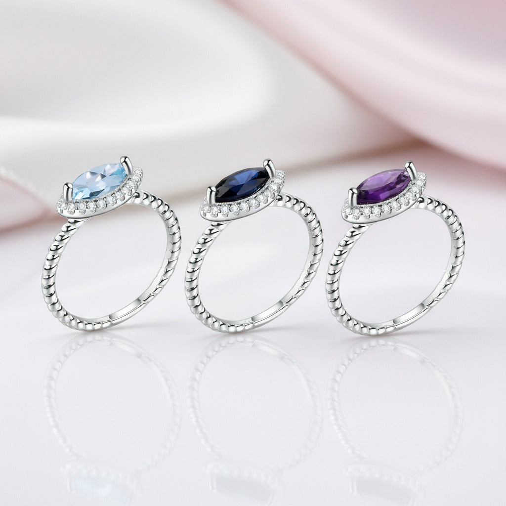 Gemstone Ring Eternity Ring-Black Diamonds New York