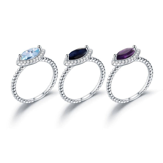 Natural Gemstone Ring Eternity Ring-Black Diamonds New York