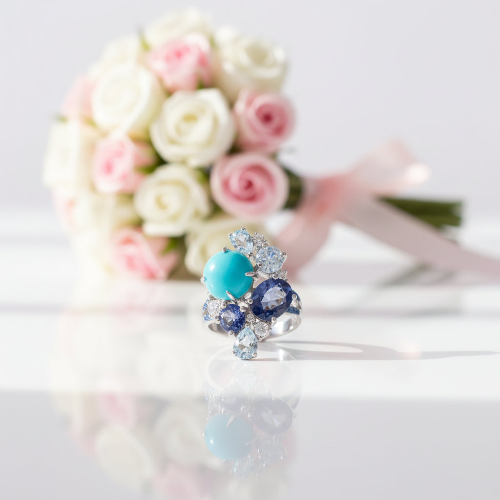 Mix Gemstone Candy Ring-Black Diamonds New York