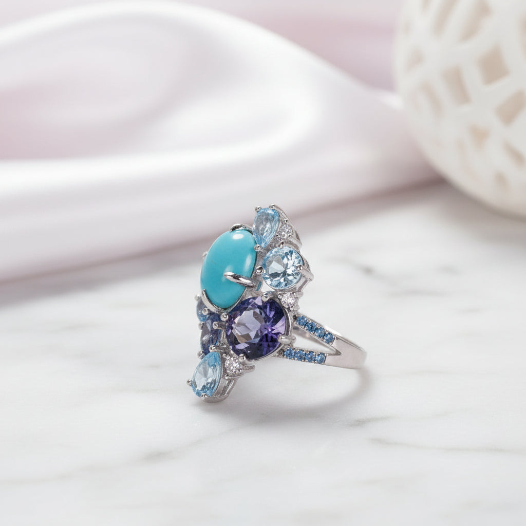 Mix Gemstone Candy Ring-Black Diamonds New York