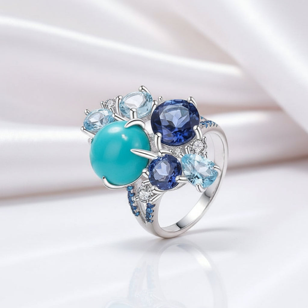 Mix Gemstone Candy Ring-Black Diamonds New York