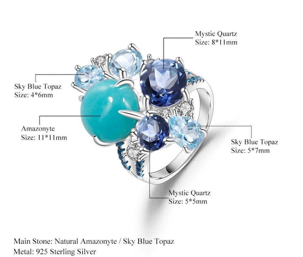 Natural Mix Gemstone Candy Ring-Black Diamonds New York