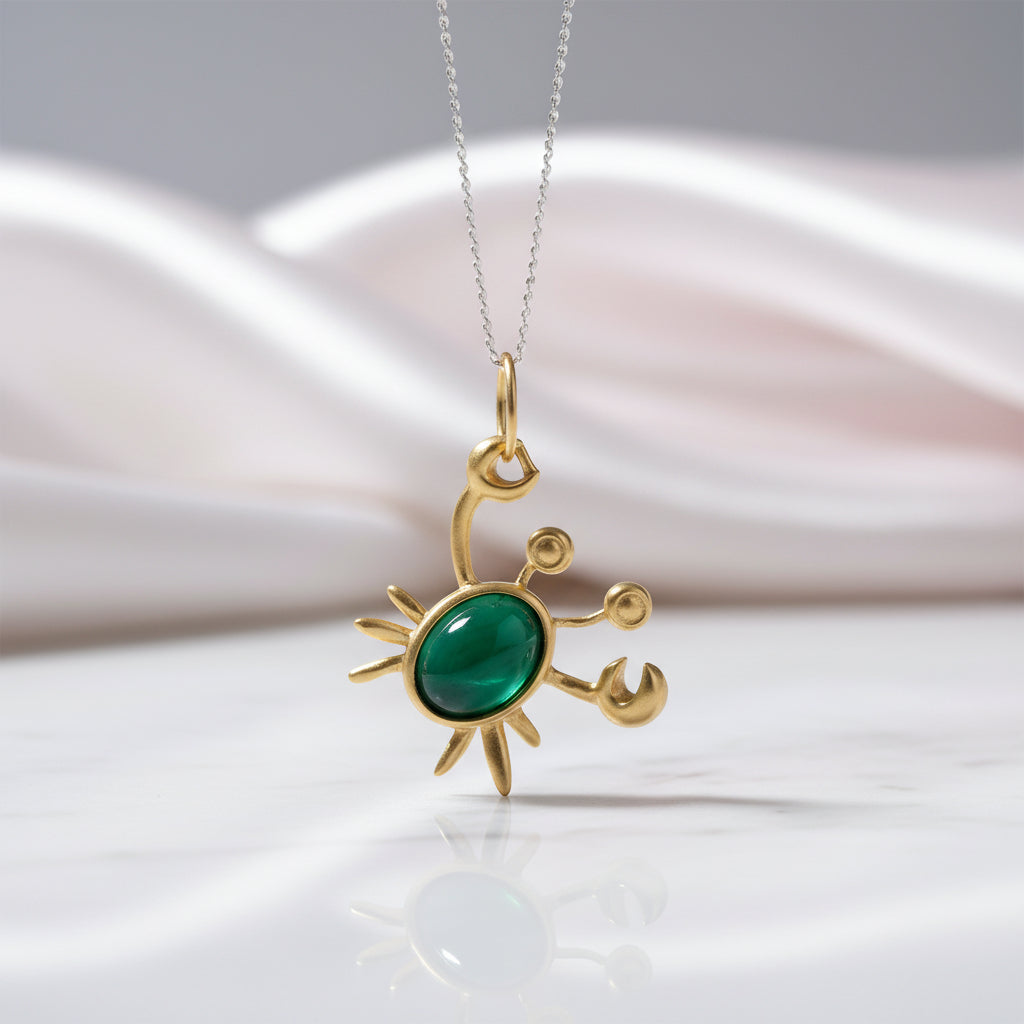 Moonstone Mr. Crab Necklace-Black Diamonds New York