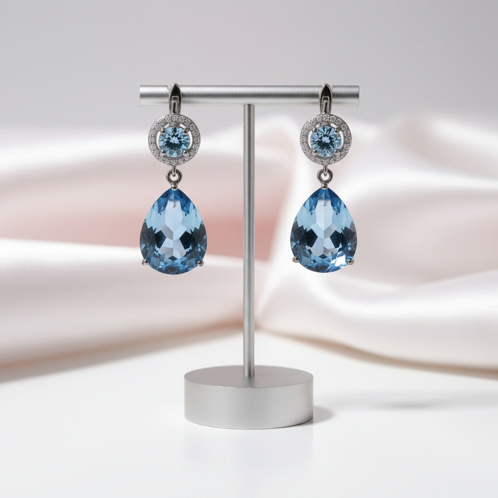 Mystic Quartz & Topaz Vintage Drop Earrings-Black Diamonds New York