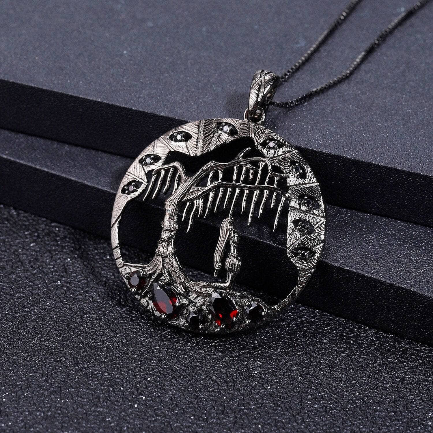 Natural Red Garnet Handmade Pendant Necklace CAN NOT BE FOUND-Black Diamonds New York