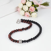 Red Tiger Eyes Bead Men's Necklace-Black Diamonds New York
