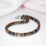 Red Tiger Eyes Bead Men's Necklace-Black Diamonds New York