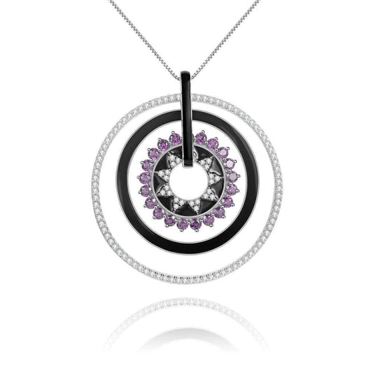 Natural Round Gemstone Necklace-Black Diamonds New York