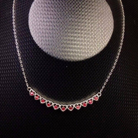 Natural Ruby Chain Necklace- Black Diamonds New York