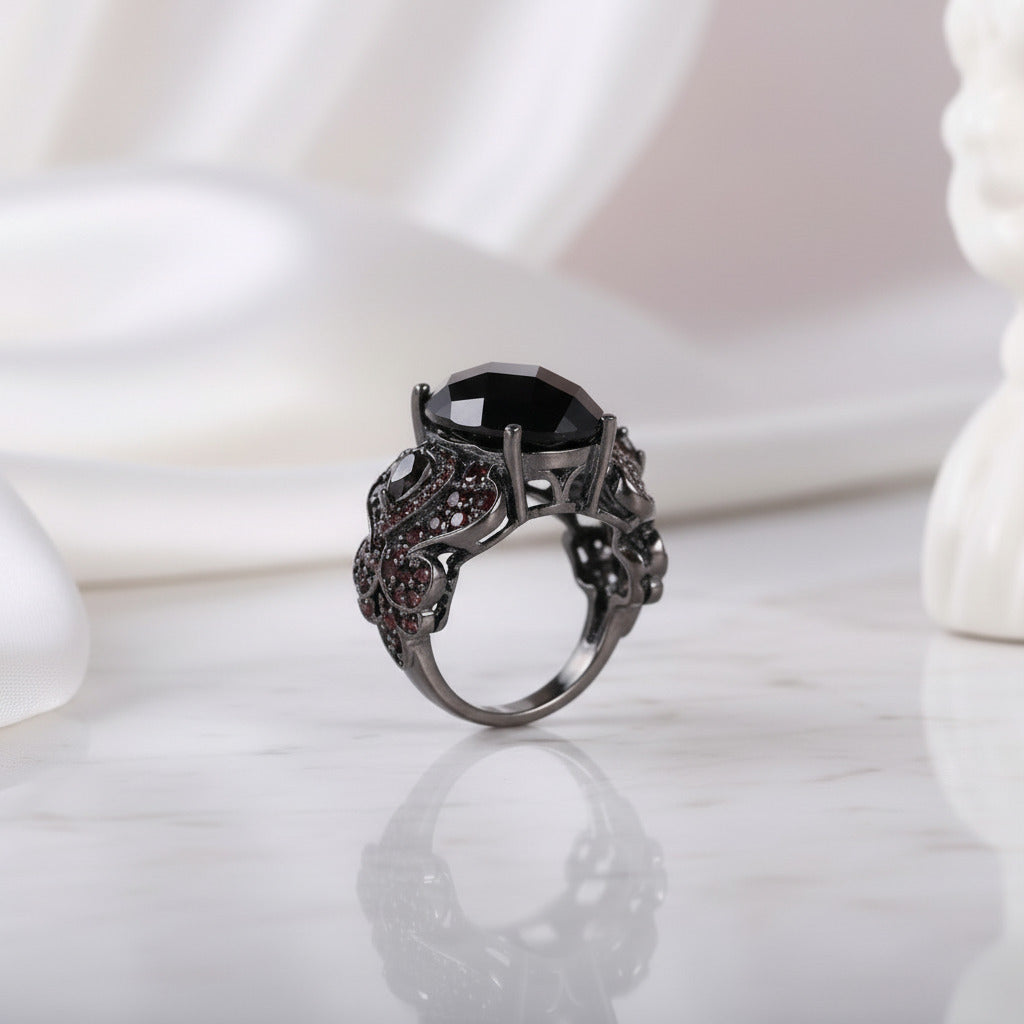 Smoky Quartz Cocktail Ring-Black Diamonds New York