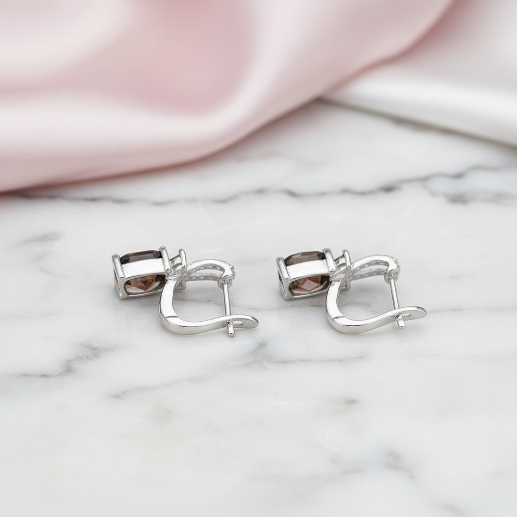Smoky Quartz Garnet Jewelry Set-Black Diamonds New York