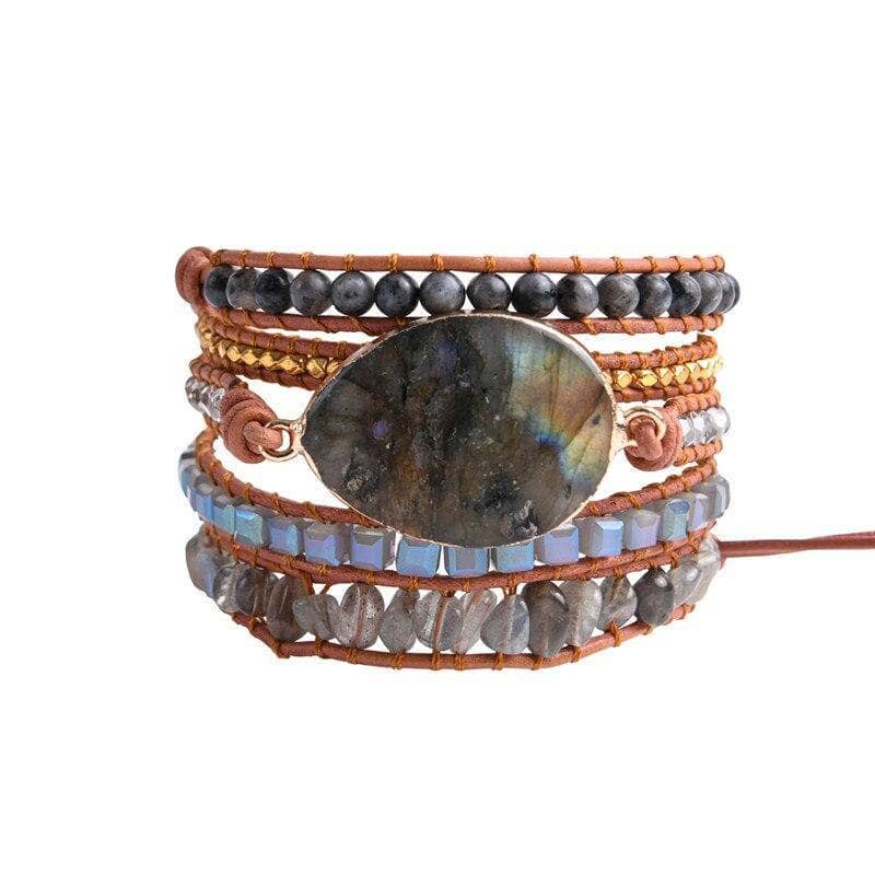 Natural Stone Bohemian Bangles Bracelets-Black Diamonds New York