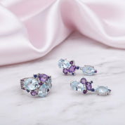 VIP- Natural Topaz Amethyst Ring Only-Black Diamonds New York