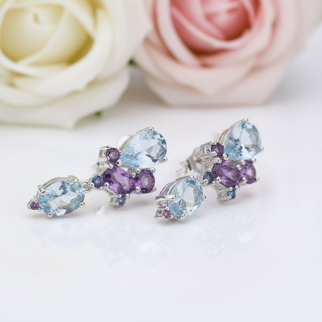 VIP- Natural Topaz Amethyst Ring Only-Black Diamonds New York