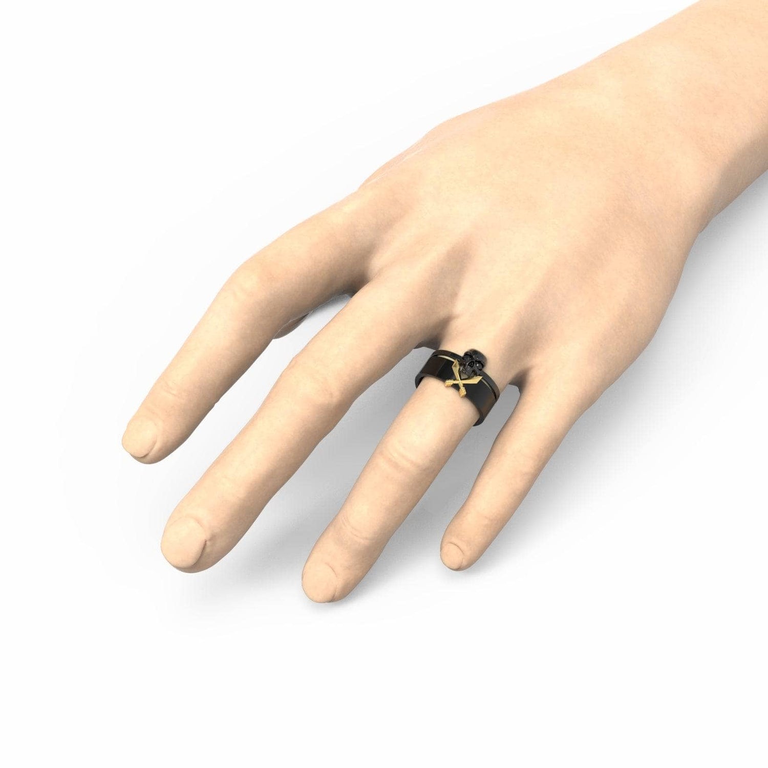 Necromancer's Couples Ring- 14k Rose Gold Video Game Inspired Rings - Black Diamonds New York
