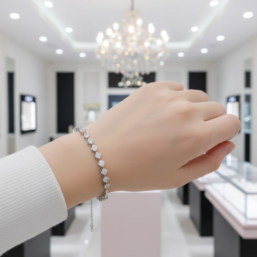 1.35 Ct Nine Diamond Inlaid Bracelet-Black Diamonds New York