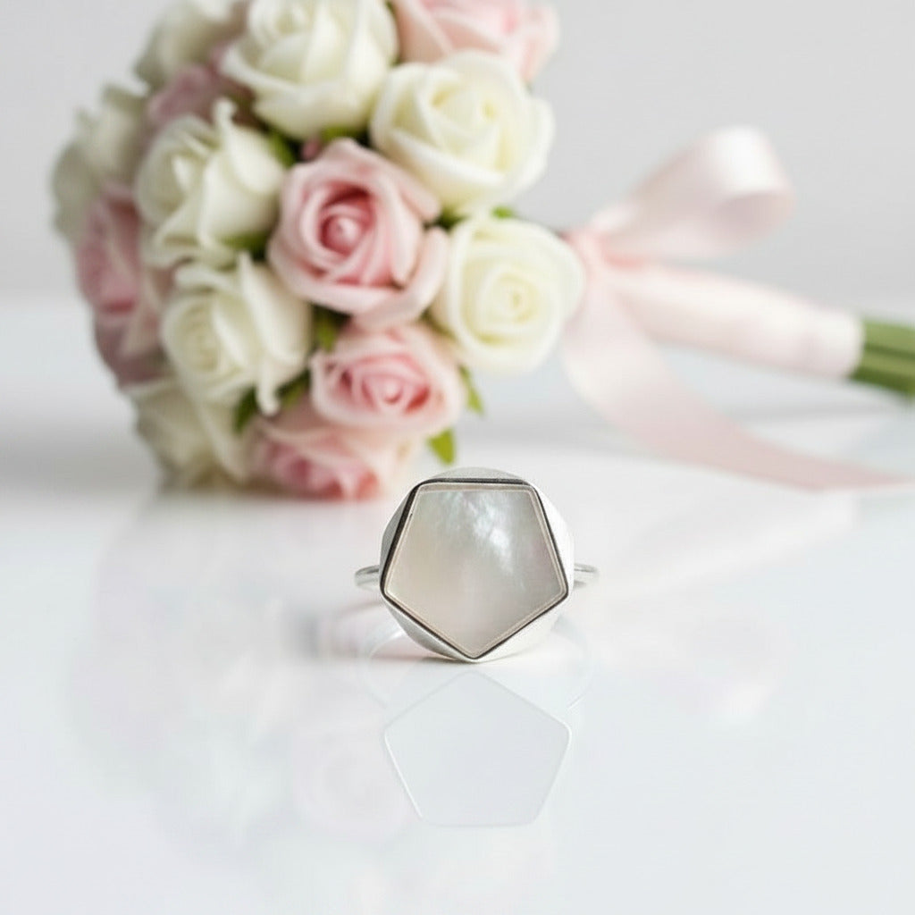 North European Option Geometric Angle Ring-Black Diamonds New York