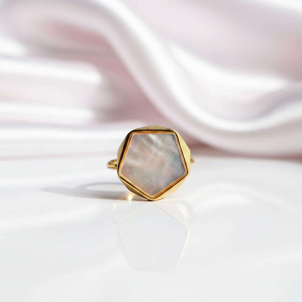 North European Option Geometric Angle Ring-Black Diamonds New York