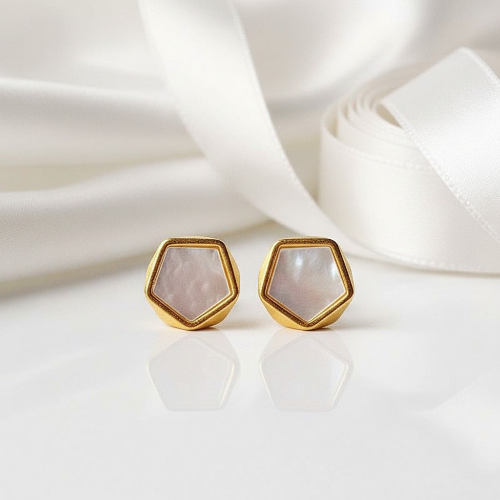 North European Option Geometric Angles Stud Earrings-Black Diamonds New York
